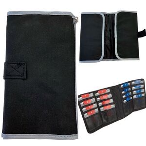 Lewis N Clark Black & Gray Deluxe Accessory / Pill Organizer AM/PM 16 Pouches